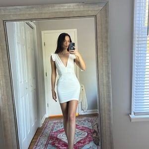 Mini White Ruffle Dress